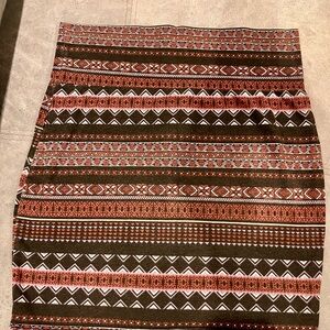 Vintage Y2K Charlotte Russe Multicolor Patterned Maxi Pencil Skirt